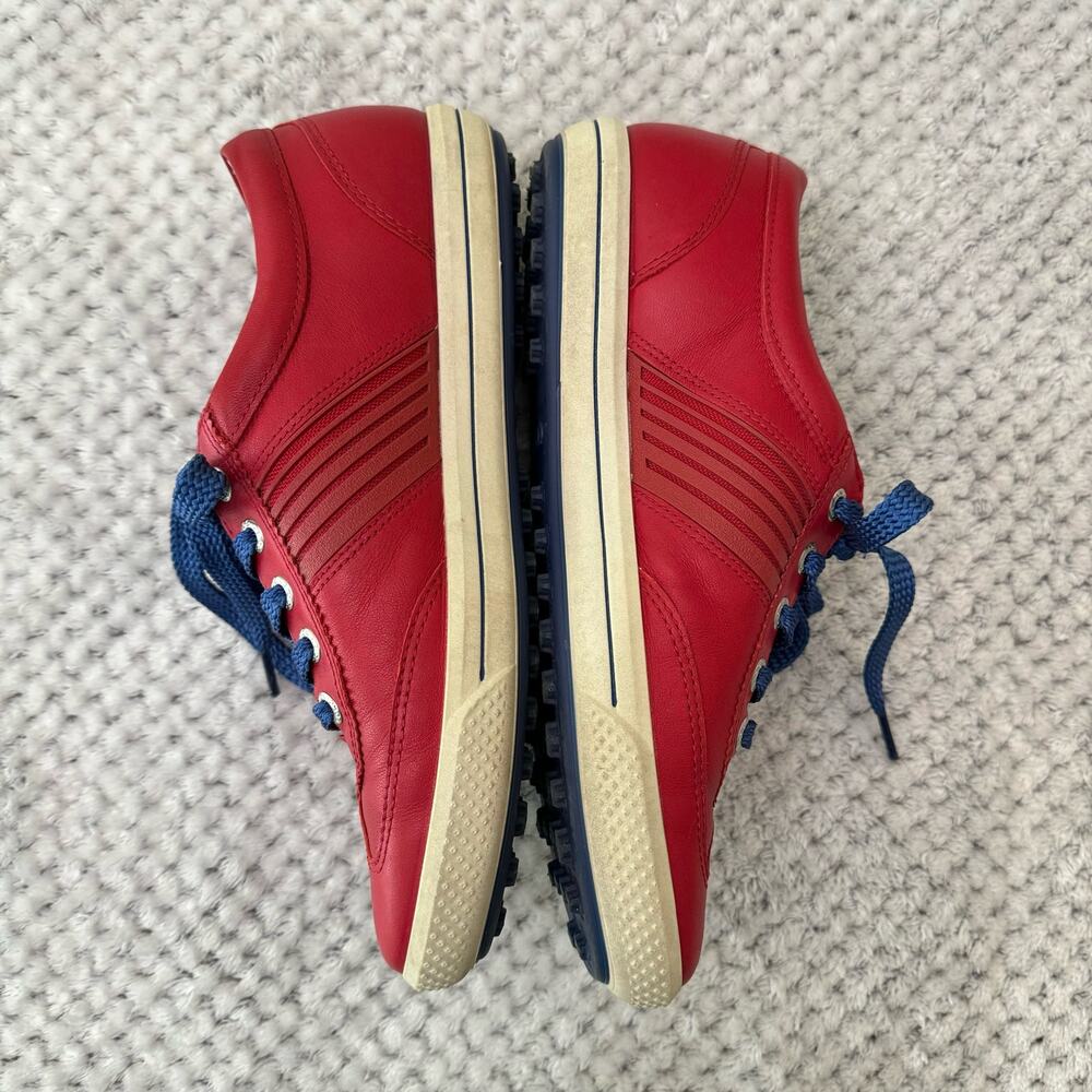 ECCO Golf Street Athletic Hydromax Sneaker Shoes Women 38 7/7.5US Red Leather - Picture 8 of 10